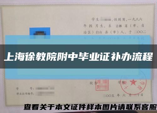 上海徐教院附中毕业证补办流程缩略图