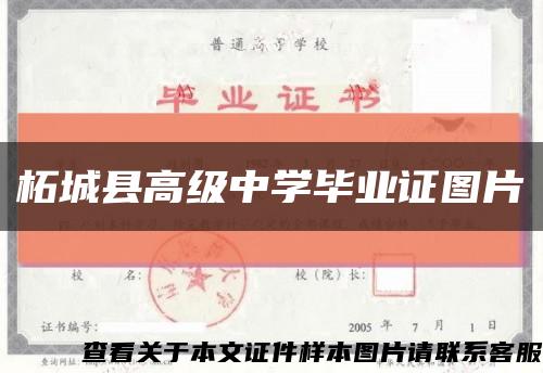 柘城县高级中学毕业证图片缩略图