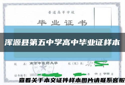 浑源县第五中学高中毕业证样本缩略图