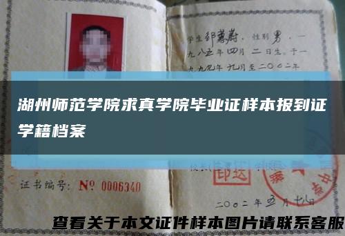 湖州师范学院求真学院毕业证样本报到证学籍档案缩略图