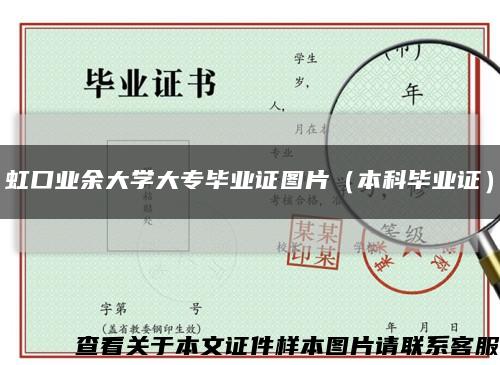 虹口业余大学大专毕业证图片（本科毕业证）缩略图