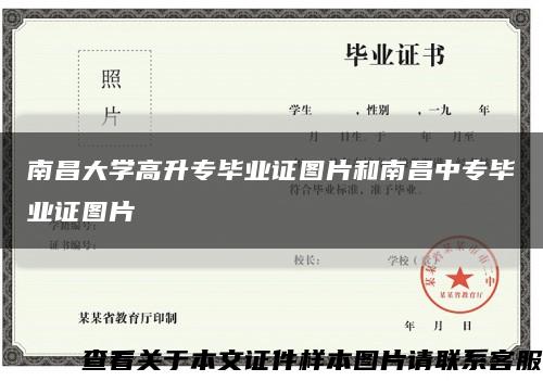 南昌大学高升专毕业证图片和南昌中专毕业证图片缩略图