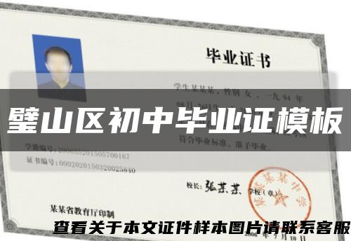 璧山区初中毕业证模板缩略图