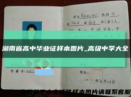 湖南省高中毕业证样本图片_高级中学大全缩略图