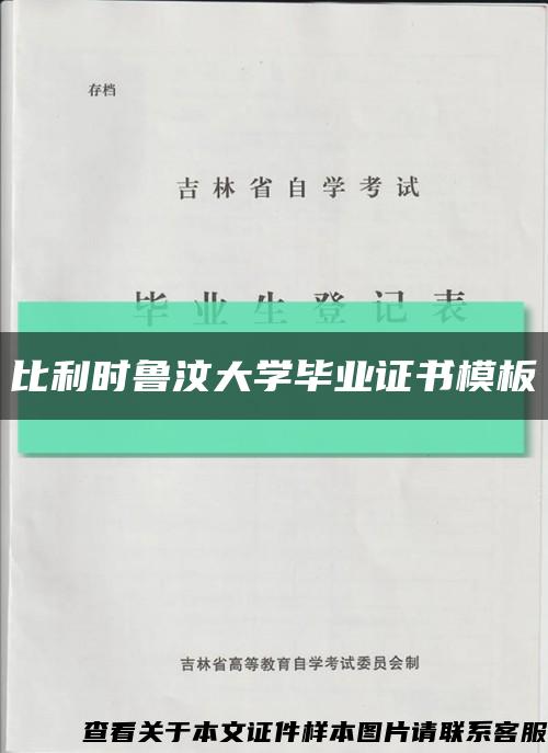 比利时鲁汶大学毕业证书模板缩略图