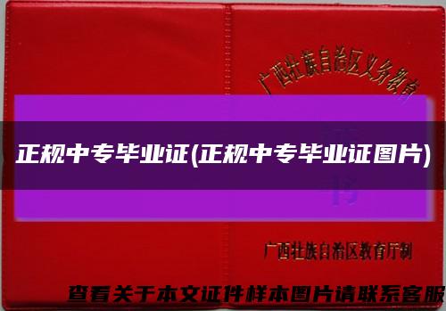 正规中专毕业证(正规中专毕业证图片)缩略图