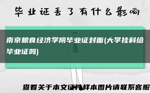 南京粮食经济学院毕业证封面(大学挂科给毕业证吗)缩略图