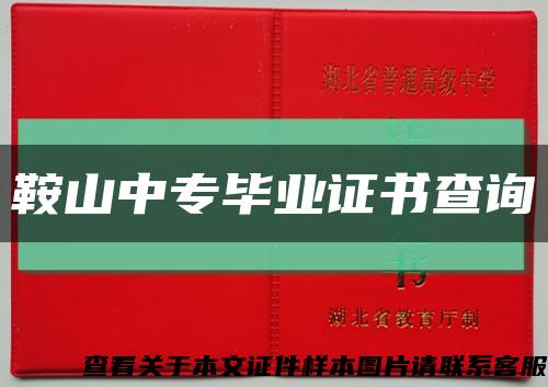 鞍山中专毕业证书查询缩略图