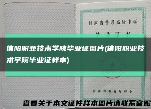 信阳职业技术学院毕业证图片(信阳职业技术学院毕业证样本)缩略图
