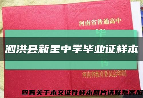 泗洪县新星中学毕业证样本缩略图