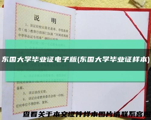 东国大学毕业证电子版(东国大学毕业证样本)缩略图