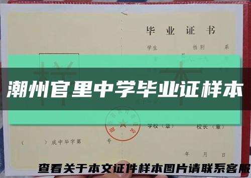 潮州官里中学毕业证样本缩略图