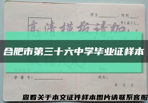 合肥市第三十六中学毕业证样本缩略图