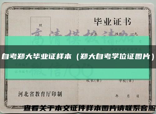 自考郑大毕业证样本（郑大自考学位证图片）缩略图