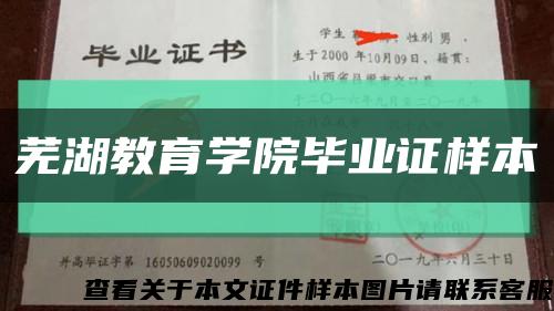 芜湖教育学院毕业证样本缩略图