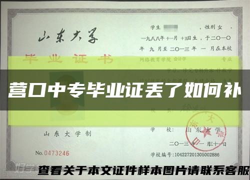 营口中专毕业证丢了如何补缩略图