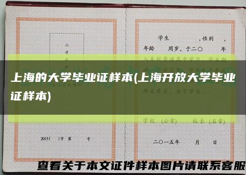 上海的大学毕业证样本(上海开放大学毕业证样本)缩略图