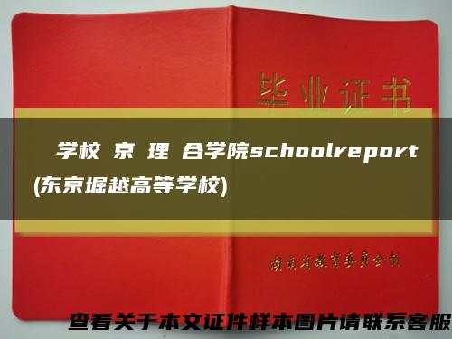 専門学校東京経理綜合学院schoolreport(东京堀越高等学校)缩略图