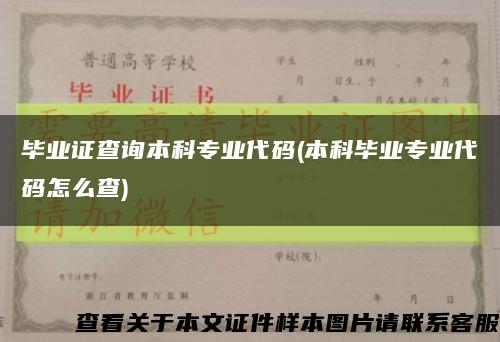 毕业证查询本科专业代码(本科毕业专业代码怎么查)缩略图