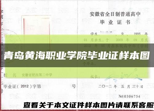 青岛黄海职业学院毕业证样本图缩略图