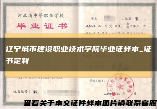 辽宁城市建设职业技术学院毕业证样本_证书定制缩略图