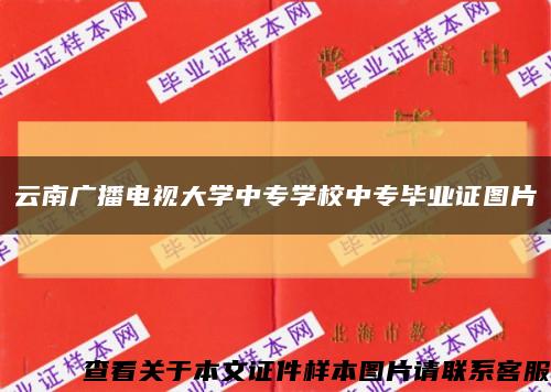云南广播电视大学中专学校中专毕业证图片缩略图