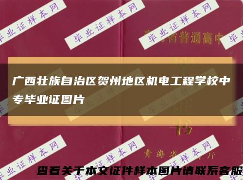 广西壮族自治区贺州地区机电工程学校中专毕业证图片缩略图