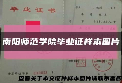 南阳师范学院毕业证样本图片缩略图