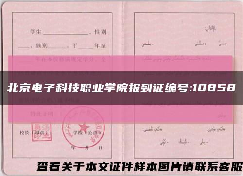 北京电子科技职业学院报到证编号:10858缩略图