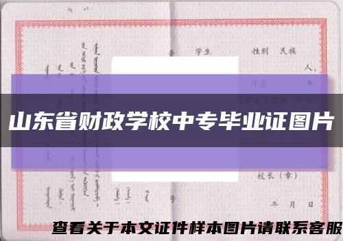 山东省财政学校中专毕业证图片缩略图