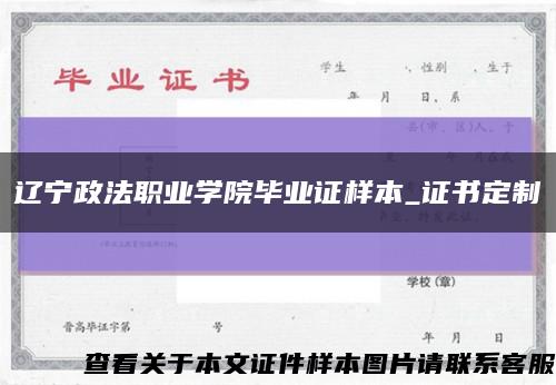 辽宁政法职业学院毕业证样本_证书定制缩略图