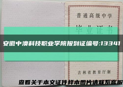 安徽中澳科技职业学院报到证编号:13341缩略图