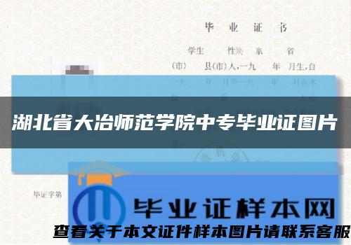 湖北省大冶师范学院中专毕业证图片缩略图