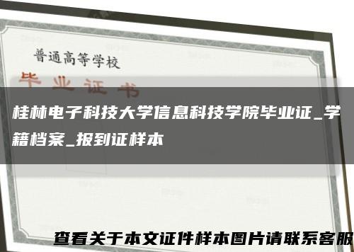 桂林电子科技大学信息科技学院毕业证_学籍档案_报到证样本缩略图