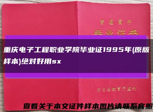 重庆电子工程职业学院毕业证1995年(原版样本)绝对好用sx缩略图