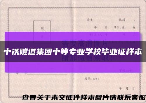 中铁隧道集团中等专业学校毕业证样本缩略图