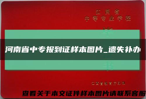 河南省中专报到证样本图片_遗失补办缩略图