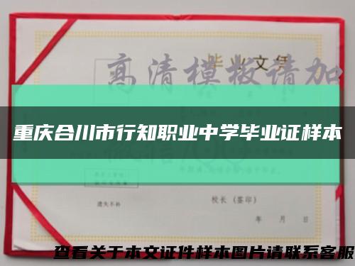 重庆合川市行知职业中学毕业证样本缩略图