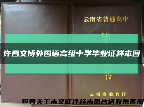 许昌文博外国语高级中学毕业证样本图缩略图