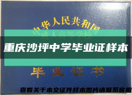 重庆沙坪中学毕业证样本缩略图