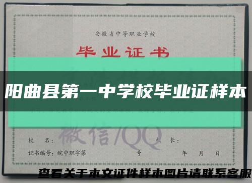阳曲县第一中学校毕业证样本缩略图