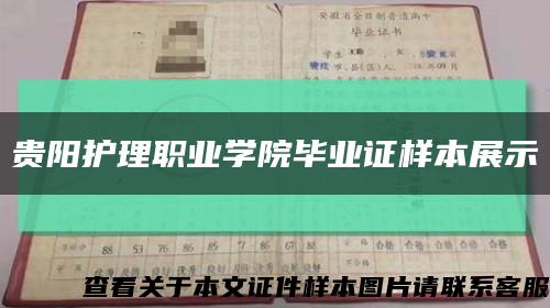贵阳护理职业学院毕业证样本展示缩略图