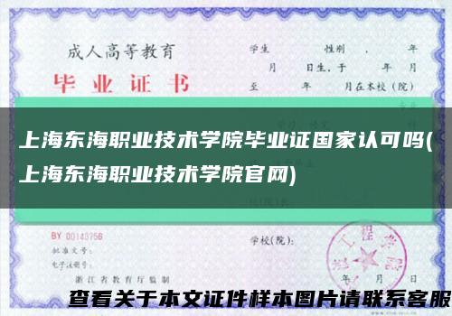 上海东海职业技术学院毕业证国家认可吗(上海东海职业技术学院官网)缩略图