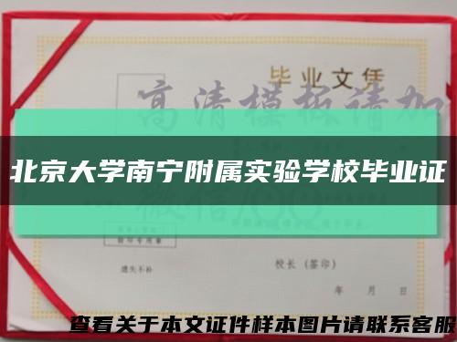 北京大学南宁附属实验学校毕业证缩略图