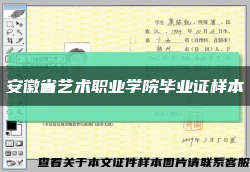 安徽省艺术职业学院毕业证样本缩略图