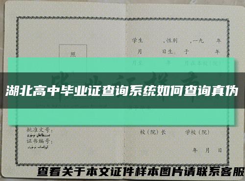 湖北高中毕业证查询系统如何查询真伪缩略图