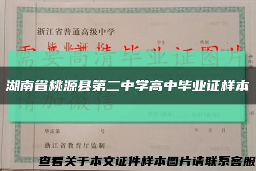 湖南省桃源县第二中学高中毕业证样本缩略图