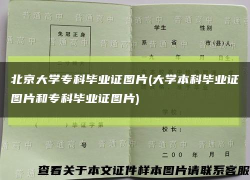 北京大学专科毕业证图片(大学本科毕业证图片和专科毕业证图片)缩略图