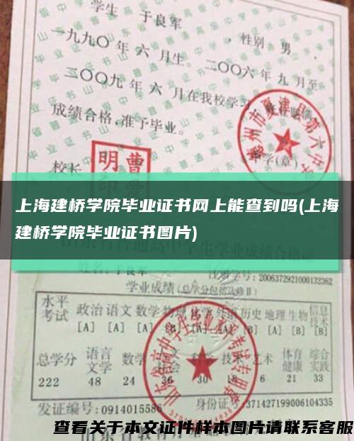 上海建桥学院毕业证书网上能查到吗(上海建桥学院毕业证书图片)缩略图
