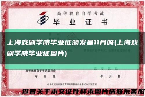 上海戏剧学院毕业证颁发是11月吗(上海戏剧学院毕业证图片)缩略图